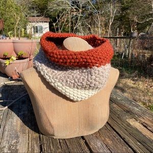 Handmade Seeded Color Block Cowl